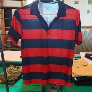 Red and navy blue Striped boys Polo Shirt